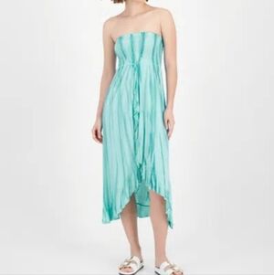 Raviya Strapless Aqua Dress